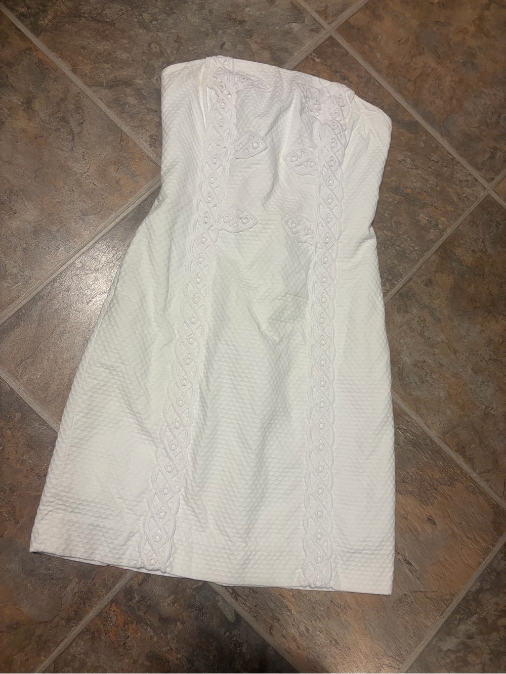Lilly Pulitzer White Strapless Lace-Trim Mini Dress - Picture 2 of 6